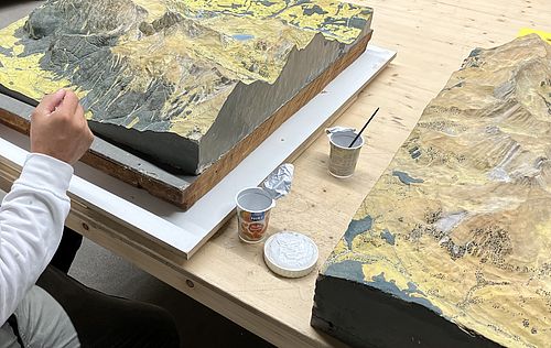 Reliefmodelle in Erarbeitung 